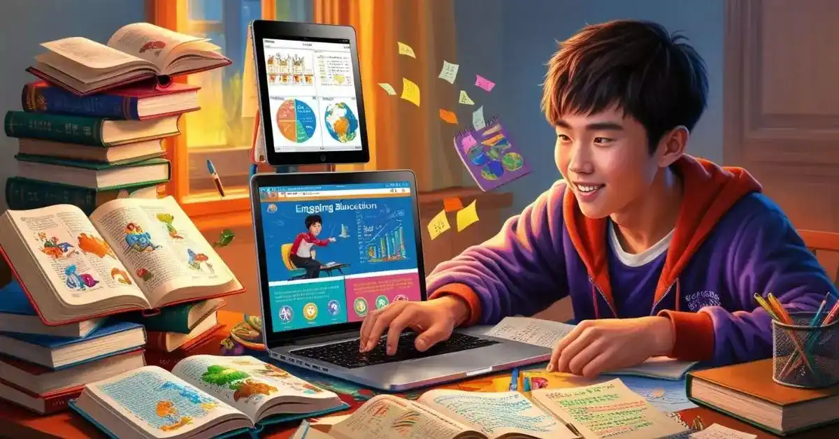 Imagem destacada. Essa imagem encapsula a versatilidade e a gama de opções disponíveis para pessoas que criam planos de estudo dinâmicos, destacando o tema central da adaptabilidade e variedade de métodos de estudo.