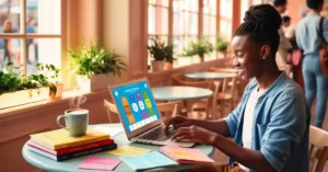 Imagem de destaque. Uma captura de tela com interface de aplicativo de aprendizado de idiomas como Duolingo ou Babbel.