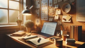 Imagem destacada. Uma cena inspiradora que combina elementos de aprendizado e organização.