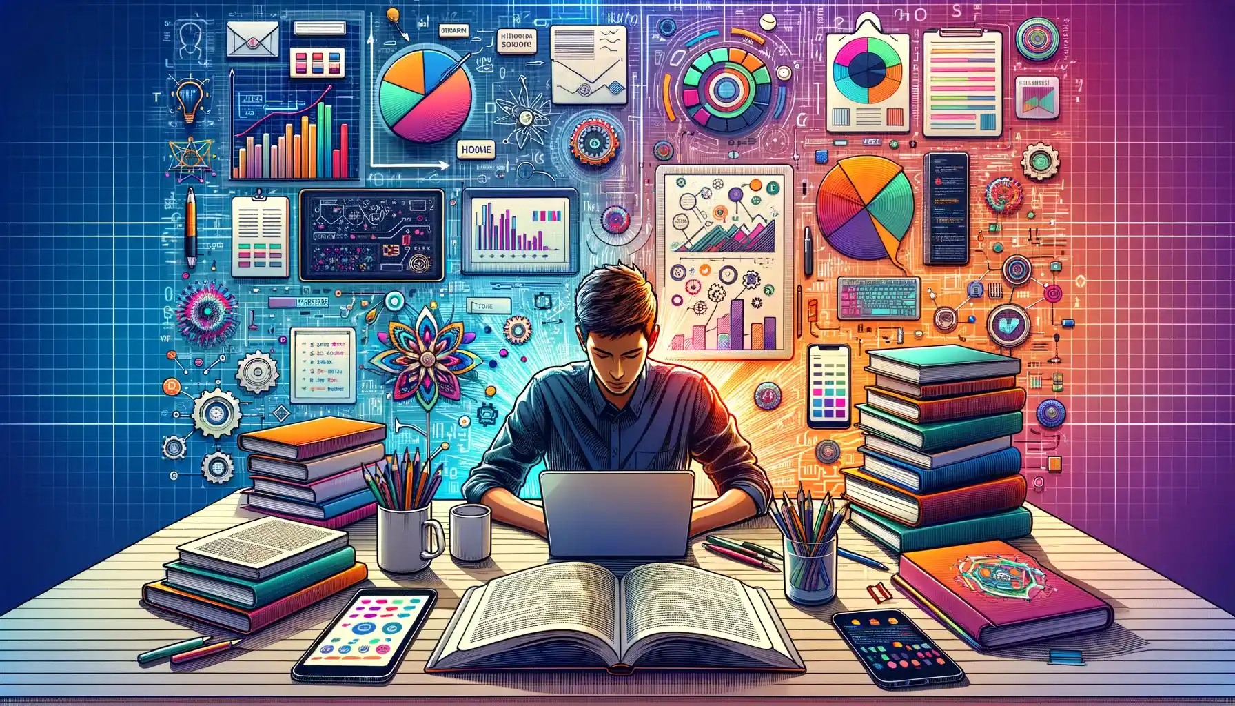 Imagem destacada. Essa imagem deve refletir a ideia central do artigo: a harmonia e complementaridade entre a teoria e a prática no processo de estudo.