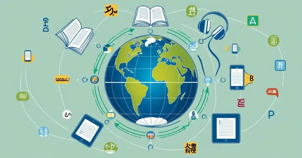 Imagem destacada. Esta imagem reflete a introdução do artigo, destacando a importância do aprendizado de idiomas em um mundo interconectado e acessível.